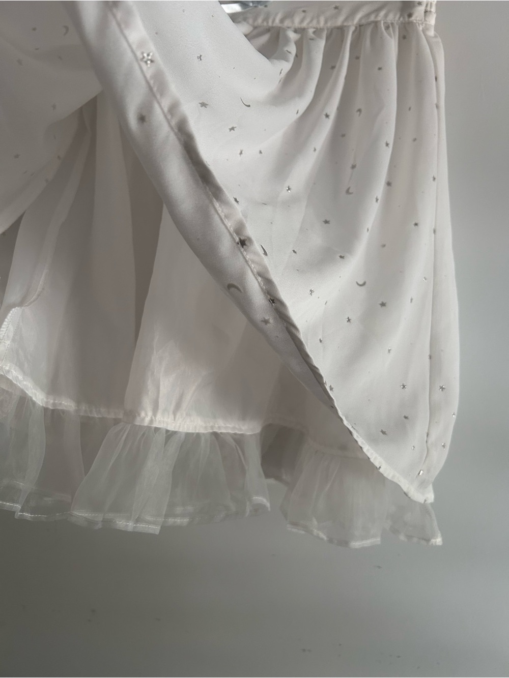 Ank Rouge White Star & Moon Blue Bow Flowy A-Line Skirt - Picture 3 of 7